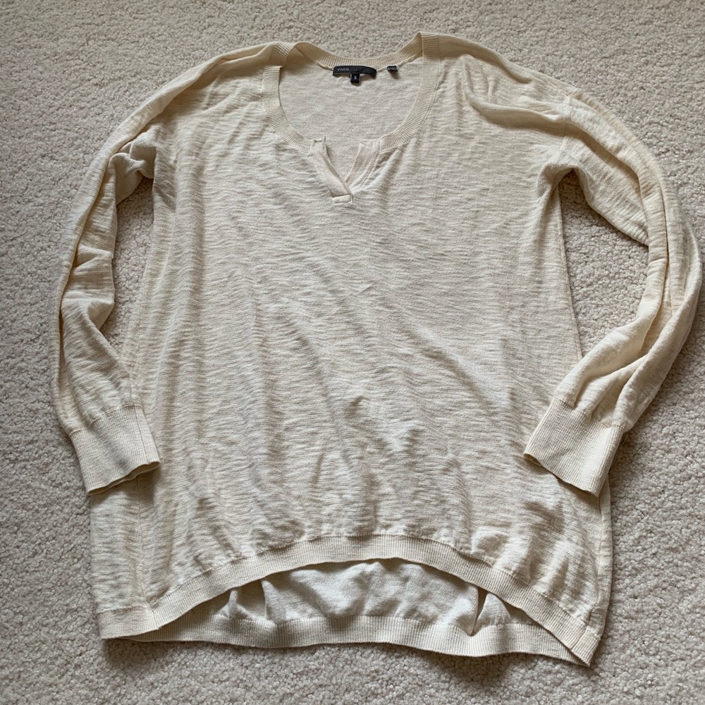Vince size small cream long sleeve shirt